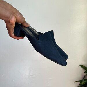 Vintage Women Navy Suede upper minimalist sandals